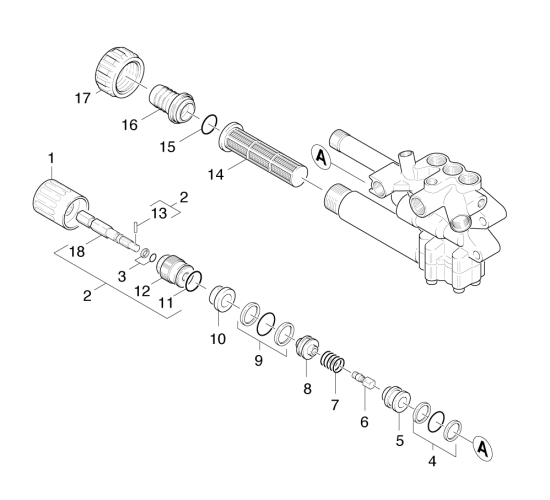 KÄRCHER Professional Ersatzteile Hochdruckreiniger Kaltwasser HD 1040 B-CCE  EU 1.810-970.0 Zylinderkopf