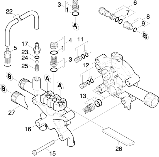 KÄRCHER Professional Ersatzteile Hochdruckreiniger Kaltwasser HD 525S o. Zub. EU 1.118-121.0 Zylinderkopf