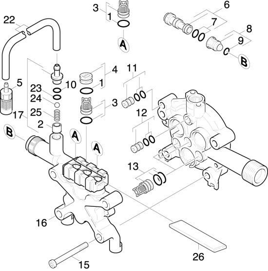 KÄRCHER Professional Ersatzteile Hochdruckreiniger Kaltwasser HD 525S o. Zub. EU 1.118-121.0 Zylinderkopf
