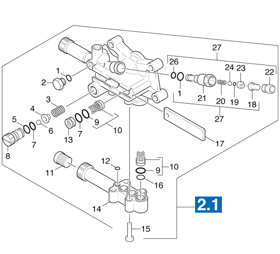 KÄRCHER Professional Ersatzteile Hochdruckreiniger Kaltwasser HD 3000 DH 1.187-115.0 Zylinderkopf