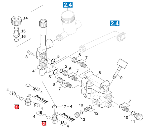 KÄRCHER Professional Ersatzteile Hochdruckreiniger Kaltwasser HD 10/25 -4S PLUS EU-I 1.286-201.0 Ventile