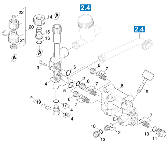 KÄRCHER Professional Ersatzteile Hochdruckreiniger Kaltwasser HD 4.5/32-4 S Ec 1.286-113.0 Ventile