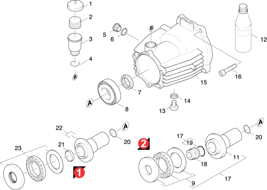 KÄRCHER Professional Ersatzteile Hochdruckreiniger Kaltwasser HD 1040 B-CCE  EU 1.810-970.0 Antrieb