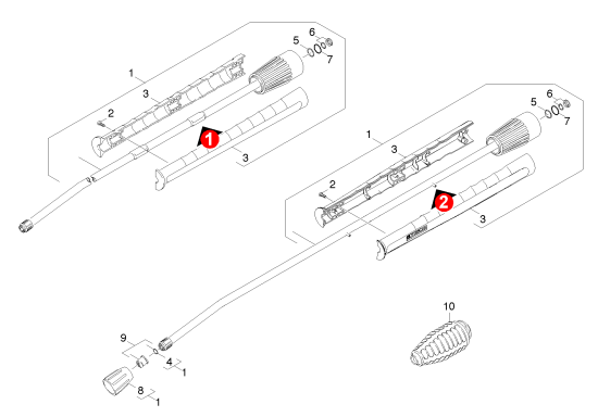 KÄRCHER Professional Ersatzteile Hochdruckreiniger Kaltwasser HD 10/21 4S PLUSEU-I 1.286-326.0 Strahlrohr