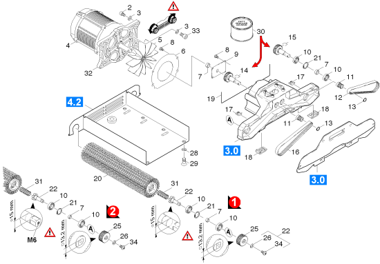 KÄRCHER Professional Ersatzteile Bodenreiniger BRS 40/550C CARPET EU 1.139-115.0 Getriebe