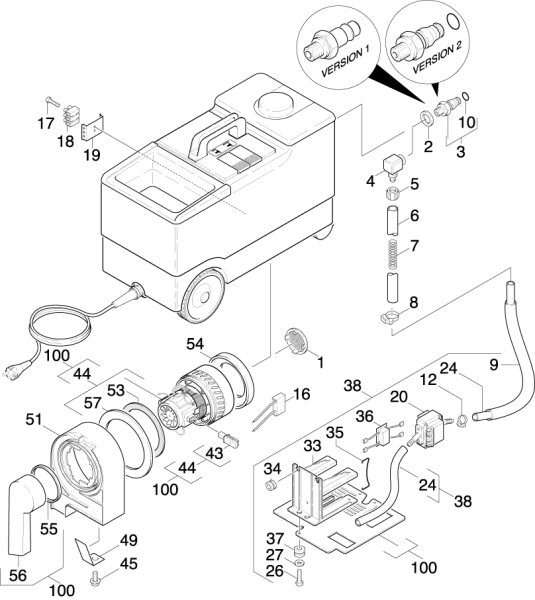KÄRCHER Professional Ersatzteile Spruehextraktion P+EX 800-HANDDUESE 1.433-691.0 Gehaeuse Innenteile