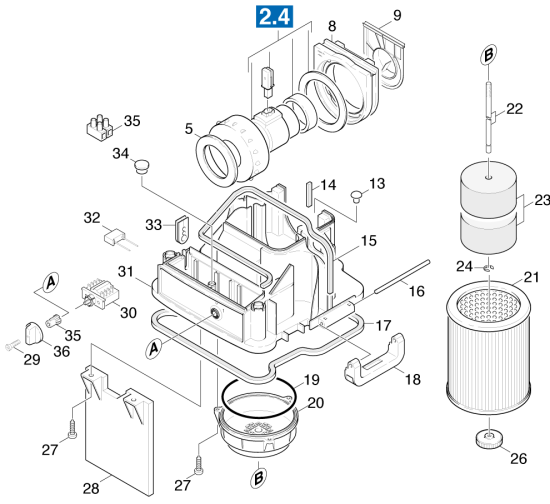 KÄRCHER Professional Ersatzteile Sauger NT 551 1.734-131.0 Gehaeuse Innenteile