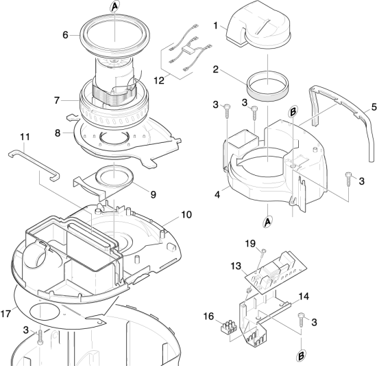 KÄRCHER Professional Ersatzteile Sauger NT 181 PROFI  EU 1.121-801.0 Turbine und Gehaeuse NT 181 PROFI