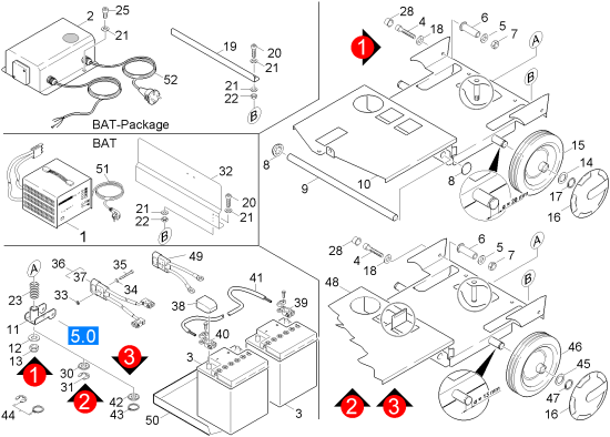 KÄRCHER Professional Ersatzteile Bodenreiniger BR 530 BAT     EU 1.127-161.0 Fahrgestell