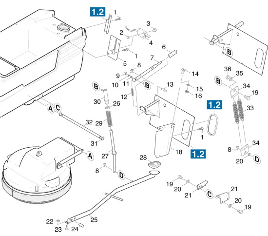 KÄRCHER Professional Ersatzteile Bodenreiniger BD 550          EU 1.067-141.0 Unterteil Einzelteile