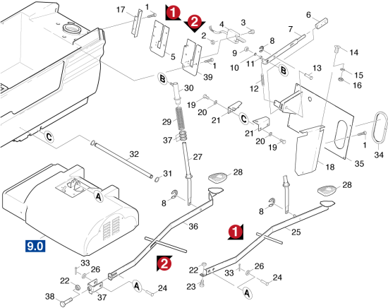 KÄRCHER Professional Ersatzteile Bodenreiniger BR 550 XL PACKAGE 1.067-804.0 Unterteil Einzelteile