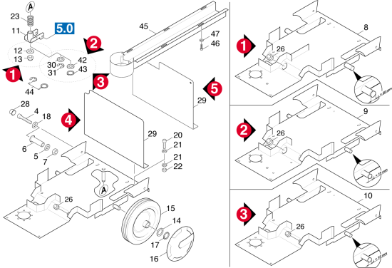 KÄRCHER Professional Ersatzteile Bodenreiniger BD 530 TORNADO 1.127-684.0 Fahrgestell BD 530