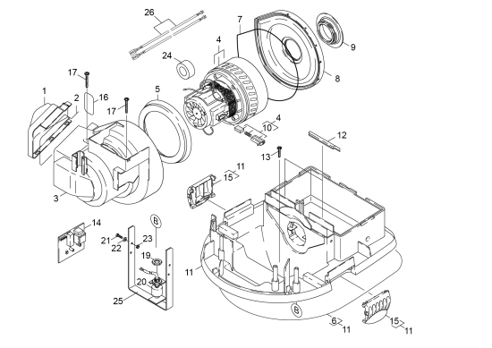 KÄRCHER Professional Ersatzteile Sauger NT 611 Eco KF   EU 1.146-600.0 Saugturbine
