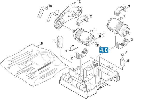 KÄRCHER Professional Ersatzteile Bodenreiniger GANSOW 10 K 40 DK 1.926-801.0 Motor Einzelteile