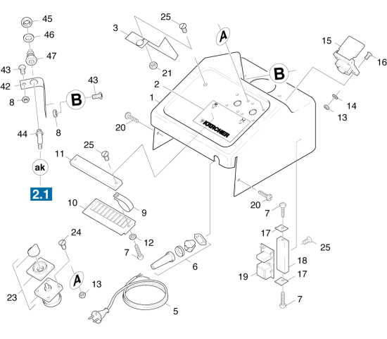 KÄRCHER Professional Ersatzteile Spruehextraktion Puzzi PROFI 200 1.638-121.0 Schaltschrank