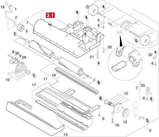 KÄRCHER Professional Ersatzteile Sauger TBS 35 E        EU 1.033-121.0 Buerstenkopf unten