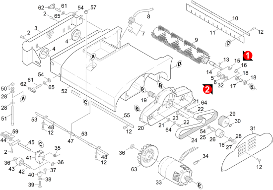 KÄRCHER Professional Ersatzteile Bodenreiniger BR 530 F BAT PACK 1.127-332.0 Bodenkopf