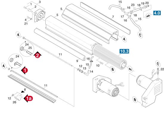 KÄRCHER Professional Ersatzteile Bodenreiniger BR 700 BAT O.SB. 1.990-202.0 Unterteil