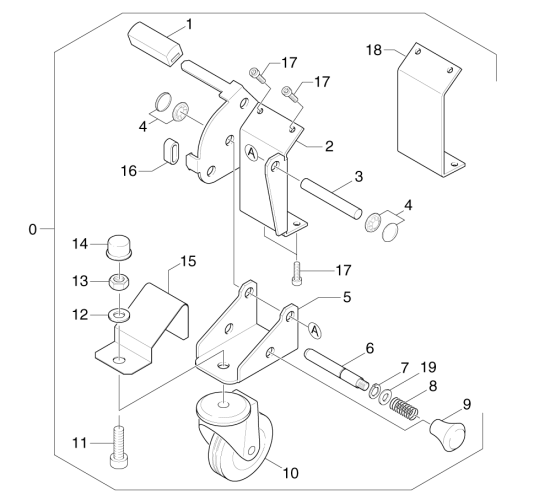 KÄRCHER Professional Ersatzteile Bodenreiniger BR 530 BAT     EU 1.127-161.0 Fahrwerk