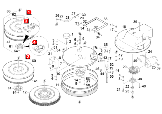 KÄRCHER Professional Ersatzteile Bodenreiniger BD 550 BAT -PACKAGE 1.067-406.0 Bodenkopf