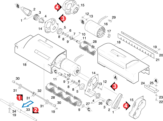 KÄRCHER Professional Ersatzteile Bodenreiniger BR 530  BAT     EU 1.067-131.0 Antrieb