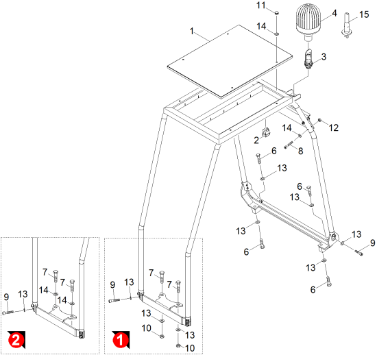 KÄRCHER Professional Ersatzteile Kehrmaschinen ABS Schutzdach BAT/PACK  ABS Schutzdach BAT 2.640-496.0