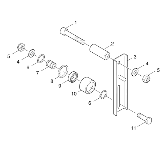 KÄRCHER Professional Ersatzteile Kehrmaschinen KMR 1200 B  Halterung Spannrolle 1.891-104.0