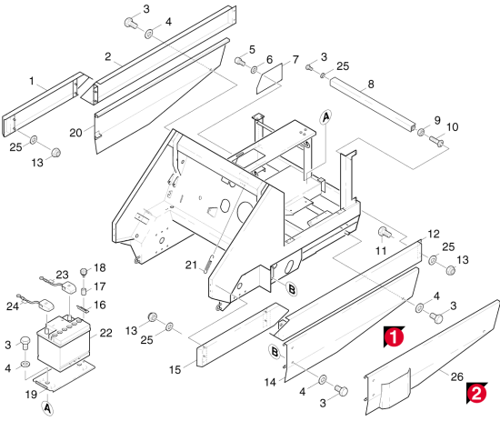 KÄRCHER Professional Ersatzteile Kehrmaschinen KMR 1700 D      EU  Rahmen