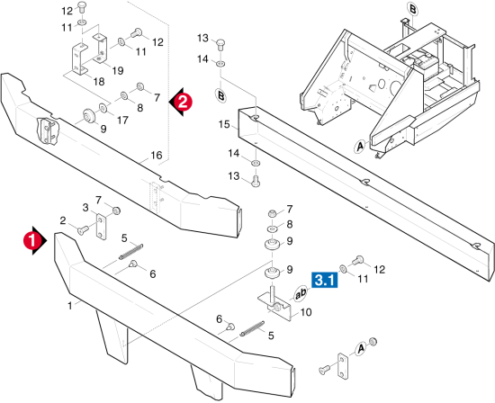 KÄRCHER Professional Ersatzteile Kehrmaschinen KMR 1700 D      EU  Stossstange