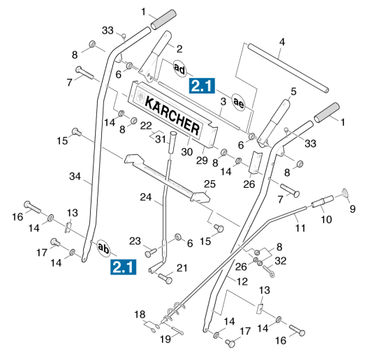 KÄRCHER Professional Ersatzteile Schneefraesen STH 5.56 W  Schubbuegel 1.335-101.0