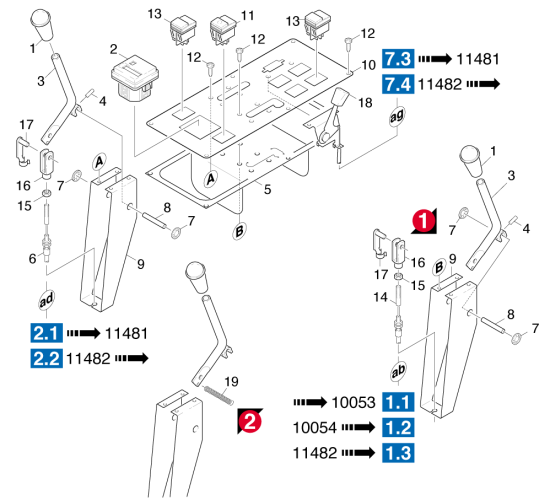 KÄRCHER Professional Ersatzteile Kehrmaschinen KMR 1250 LPG  Hebel 1.091-106.0