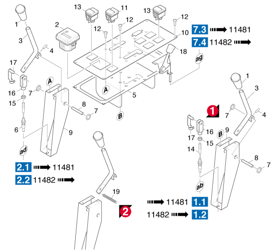 KÄRCHER Professional Ersatzteile Kehrmaschinen KMR 1250 D KAT  BEDIENHEBEL 1.091-135.0