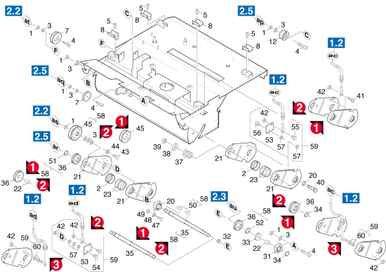 KÄRCHER Professional Ersatzteile Kehrmaschinen KMR 1000 T      EU  Schwinge Kehrwalze 1.244-104.0