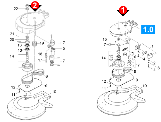 KÄRCHER Professional Ersatzteile Bodenreiniger BD 53 1100 EU 1.291-120.0 Antrieb