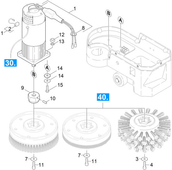 KÄRCHER Professional Ersatzteile Bodenreiniger BD 17/5 C Antrieb 1.737-102.0
