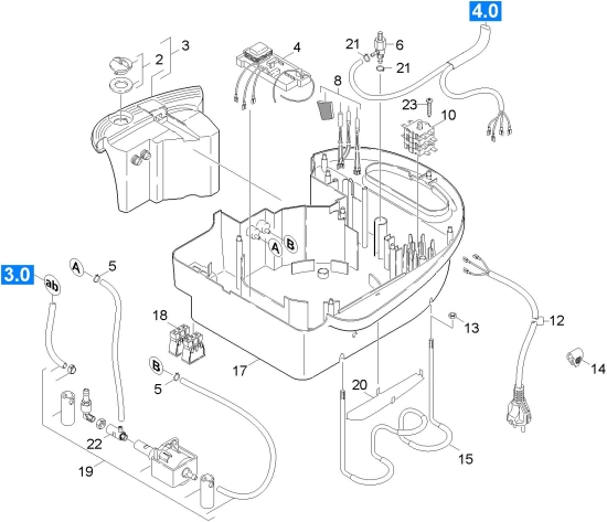 KÄRCHER Ersatzteile Dampfreiniger K 1801 BSX 1.363-201.0 Gehaeuse Unterteil