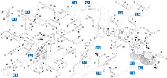 KÄRCHER Professional Ersatzteile Kehrmaschinen KMR 1550 D-KAT-1SB  Hydraulik 1.948-314.0