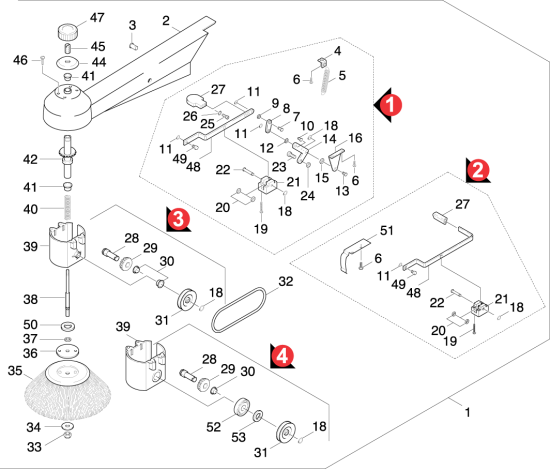 KÄRCHER Professional Ersatzteile Kehrmaschinen KM 700 Seitenarm 1.917-110.0