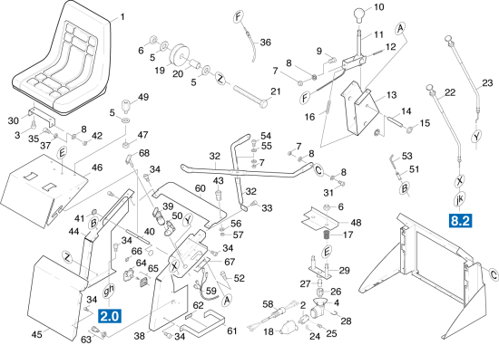 KÄRCHER Professional Ersatzteile Kehrmaschinen KMR 1050 B-2SB  Sitz 1.047-544.0