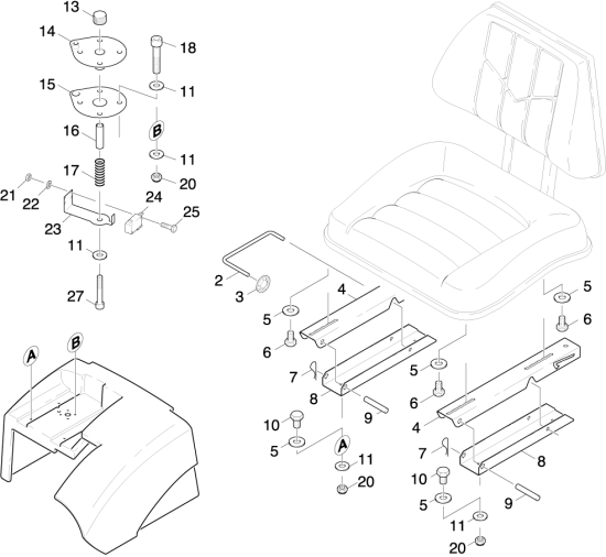 KÄRCHER Professional Ersatzteile Kehrmaschinen Unica 1250 BAT Sitz 1.091-201.0