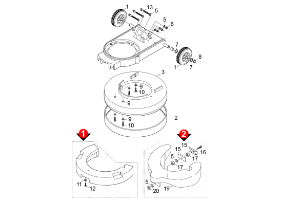 KÄRCHER Professional Ersatzteile Bodenreiniger DISC 1200 M 1.922-104.0 Bodenkopf Fahrgestell