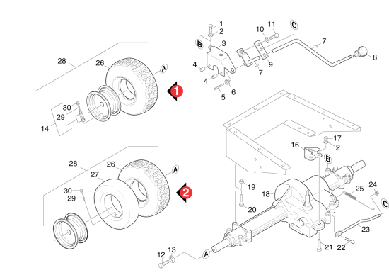 KÄRCHER Professional Ersatzteile Kehrmaschinen KMR TRAC  Achse 1.039-104.0