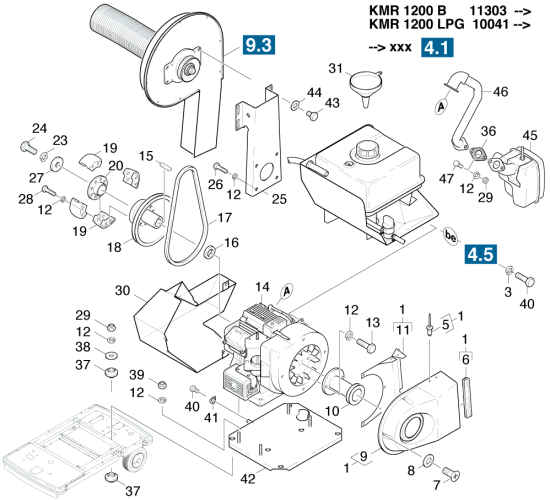 KÄRCHER Professional Ersatzteile Kehrmaschinen KMR 1200 LPG  Motor Einbau 1.891-106.0