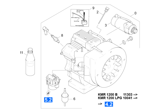 KÄRCHER Professional Ersatzteile Kehrmaschinen KMR 1200 B  Motor Einzelteile 1.891-104.0