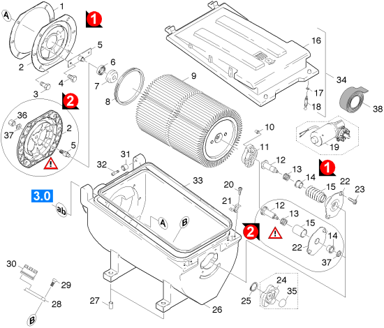 KÄRCHER Professional Ersatzteile Kehrmaschinen KMR 1000 T      EU  Filterkasten kpl. 1.244-104.0