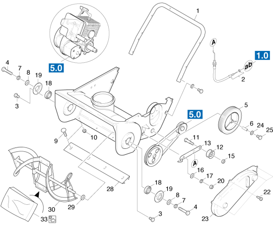 KÄRCHER Professional Ersatzteile Schneefraesen STH 953 W  Rahmen und Antrieb 1.332-101.0