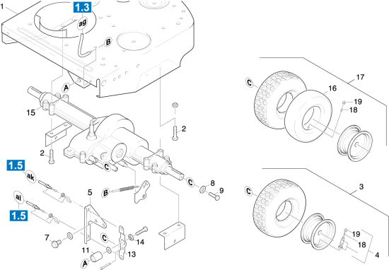KÄRCHER Professional Ersatzteile Kehrmaschinen KMR 1000 T      EU  Hinterachse 1.244-104.0