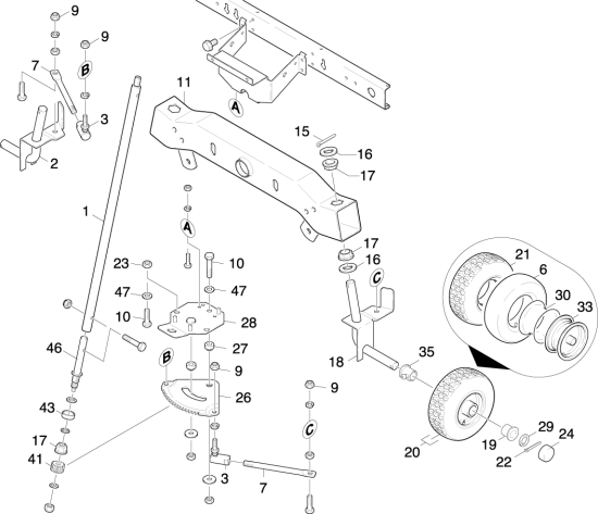 KÄRCHER Professional Ersatzteile Kehrmaschinen KMR 1000 T      EU  Vorderachse 1.244-104.0
