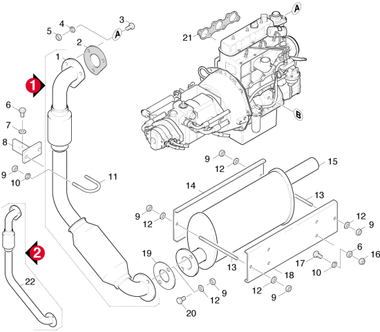 KÄRCHER Professional Ersatzteile Kehrmaschinen KMR 1700 B-LPG  Auspuff KMR 1700 1.186-404.0