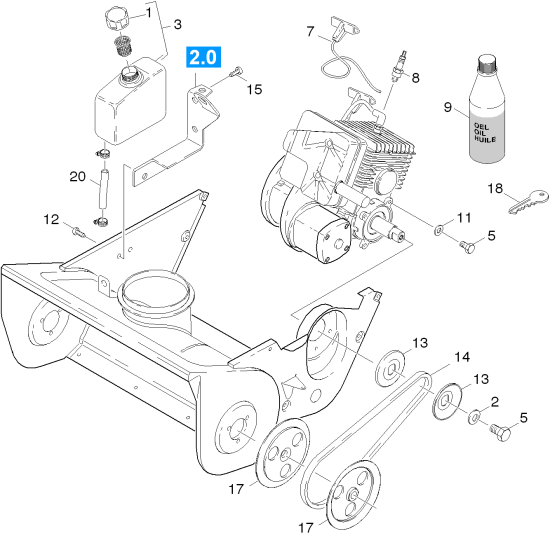 KÄRCHER Professional Ersatzteile Schneefraesen STH 953 W  Motor 1.332-101.0